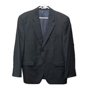 Ralph Ralph Lauren Mens Gray Pinstripe Wool Blazer 40 Academia Corpcore Preppy